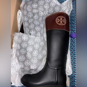 Tory Burch Black and Brown Leather Boots